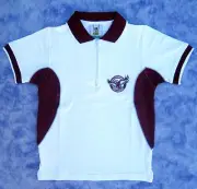 NRL MANLY SEA-EAGLES Polo Shirt Wave (M) 87cm Ladies 8 / Kids 9c -NEW w/tags!