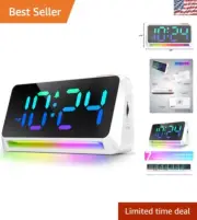Dynamic RGB Alarm Clock with Loud Buzzer - Essential for Heavy Sleepers & Teens