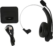 Bluetooth Telephone Headset Wireless Business Headphone with Noise Cancelling Microphone USB Transmitter for Office Call Center Drivers Black