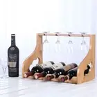 Freestanding Wine Display Shelve 4 Tall Glasses Wine Storage Shelf Hotel