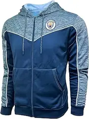 [Icon Sports] Men's Manchester City Full-Zip Hoodie, Licensed M. City Hooded Sweatshirt