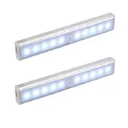 2x LED Motion Sensor PIR Light Cordless Battery Powered Night Light Closet Stair