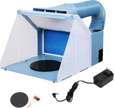 TUFFIOM Airbrush Spay Booth w/LED Lights Fan Filter & 6ft Exhaust Hose, Portable