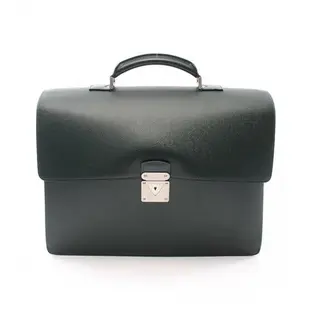 [二手] 【日本直送】中古LOUIS VUITTON[B]Robusto 2 細紋深綠色 商務包 公文包 真皮 深綠色