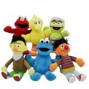 6pcs/set Sesamestreet Elmo Anime Plush Toys 16cm