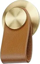 Happy Wicks Leather Pulls – Premium Faux Leather Cabinet Pulls – Set of 4 Leather Drawer Pull for Wardrobe, Kitchen, Bathroom – Heavy-Duty Design – Easy Installation – Modern and Simple Drawer Strap