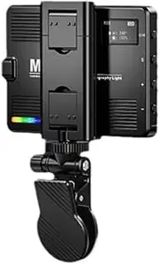 Ysyaxsyt 5W RGB Pocket LED Light 3000K-9900K 1500mAh Battery Built in with Phone Holder Clamp and Cold Shoe Adapter