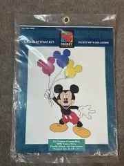 Cross Stitch Kit Mickey Mouse Unlimited Balloons 10.25x7 Needlepoint Picture USA