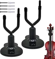 Violin Hanger Wall Mount - 2X Violin Viola Stand with Bow Holder | Space Saving String Instrument Organizer for Studio and Music Room