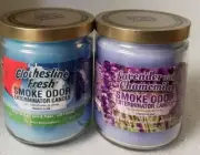 Smoke Odor 13oz Candles 2 Fragrances Set ClotheslineFresh/Lavender WithChamomile