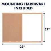 Quartet Combination Whiteboard & Corkboard, 23 x 17, Combo White Board & Cork Bo