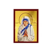 Saint Teresa icon, Handmade Greek Orthodox icon of St Teresa of Calcutta Catholi