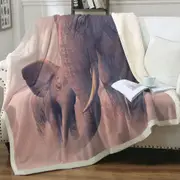 Cute Baby Elephant and its Mommy Animal Art Throw Blanket
