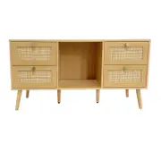 Foret Rattan Kitchen Sideboard Cabinet Storage Organizer Buffet Table Shelves