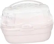 Hamsters Travel Carry Cage Carrying Case 20x16x15cm for Small Animal Multifunctional Ventilation Design Built in Water Bottle, Pink