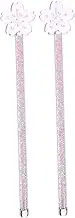 NOLITOY 2pcs Glass Stirring Rods: Elegant Glass Sakura Cocktail Stir Sticks for Bar Party - Reusable Drink Swizzle Stirrers for Juice Milk Tea Coffee