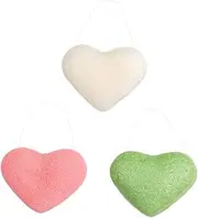 [STOBAZA] 1 Set 3pcs Facial Cleanser Reusable Washing Puff Natural Sponge Exfoliating Scrub Face Exfoliator Bath Sponge Makeup Removing Puffs Keesa Charcoal Pva Deep Cleaning