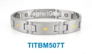 High power mens magnetic Titanium bracelet (5000 gauss magnets) screws design