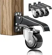 DOZAWA Workbench Casters Kit, 660 Lbs Retractable Casters Set of 4 Heavy Duty, 2.5" Side Mount Caster Wheels, Stepdown Castor Wheel for Workbenches, Machinery and Tables