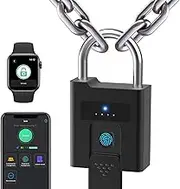 Padlock with Key eLinkSmart Fingerprint Padlock Waterproof Shockproof Heavy Duty with App User Management Padlock Keyed Alike Padlock for Truck Gate Door Outdoor