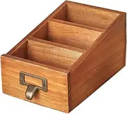 Generic Wooden Desktop Organizer for Office Supplies with Compartment Container, Makeup Organizer, Remote Control Holder for Bedroom