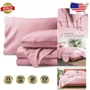 Luxurious Organic Cotton Flannel Sheet Set - Twin XL, Light Pink, 3-Piece