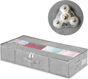 under the bed storage bins with Wheels, Rolling Underbed Shoe Storage Grey-1