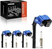 A-Premium Ignition Coils & Spark Plugs Kits Replacement for Mercedes Benz E300 SLC300 2017-2019, 2.0L L4, Iridium, Blue, A Set of 8