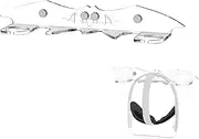 Geekria VR Wall Mount Stand Compatible with Quest 3 / Pro / 2, Valve Index, HTC Vive, PlayStation VR Game Accessories Storage Holder Hook VR Headset (Clear)