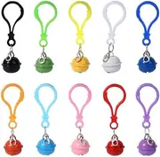 10pcs Colorful Cat Bells Dog Collar Bells with Keyrings, Training Bell Collar Pendant Charm, Pet Pendant Keychain Bag Hanging Bell Pendant, Plastic, No Gemstone