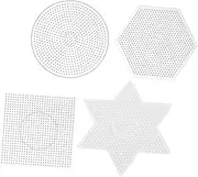 Veemoon 4Pcs Beads Pegboards Star Shapes for Creative Craft Projects Durable Plastic Templates for Melty Beads Fun and Imagination