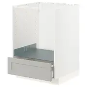 METOD / MAXIMERA base cabinet for oven with drawer, white/Lerhyttan light grey, 60x60x80 cm