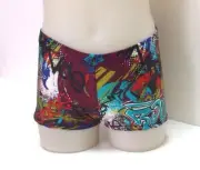 Dance or Exercise Shorts, Multicoloured Graffiti Print Spandex, Child's, New