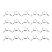 Fuel Line Hose Clips, 100pcs 8mm 304 Stainless Steel Tube Spring Clamps(Silver)