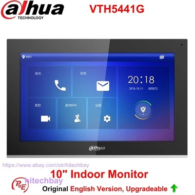 VTH5441G 10" Touch Screen Indoor Monitor LINUX IP Video Intercom PoE 8GB Card