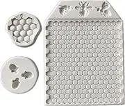 Eidoct 3 Pcs Silicone Bumble Bee Honeycomb Molds, Chocolate Cake Baking Mold Sugar Fondant Candy Cupcake Cake Decoration, Glue Drops Clay Decorations DIY Ornaments Pendants（Gray）