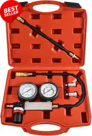 Leak Down Tester Kit Dual Pressure Gauges Engine Compression Test Set