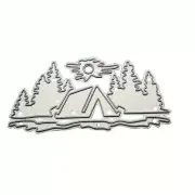 Tent Camping Mountains Trees Campsite Campground Metal Dies Standard Thin