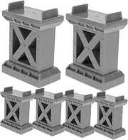 Gadpiparty 6pcs Train pier arca Rail Wood Train Track Bridge Supports Train Tracks Wood Wooden Train Tracks Suits for Kids Wooden Train Track Support risers Child Plastic bee Small Train