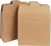 ZUNOXAZ 100pcs Brown Paper CD DVD Sleeves for Disc Storage Elegant Envelopes for Media Protection Versatile Binders and Document Holders Vintage Design for Personal Collections