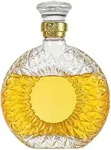 Lead-Free Crystal Wishey Decanter, 500ML Liquor Bottle with Airtight Glass Stoppern, Whiskey Vodka Bourbon Alcohol Decanter for Home, Bar, Gift, Party Decor