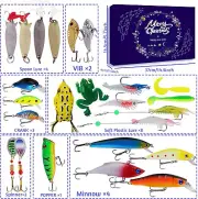 24 Fishing Lures Set Gift for Adult.