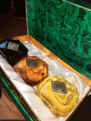 1970's USSR Russian Soviet Moscow NEW ZARJA Perfume Set «МАЛАХИТОВАЯ ШКАТУЛКА»