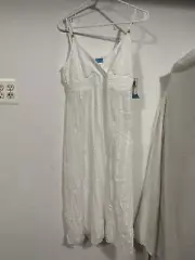 Dotti Beach White Flowy Dress Boho Comfortable Cover Up Elegant Size Small NWT