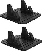 GRIRIW 2pcs Non Slip Mobile Phone Mat Rack for Car Dashboard Navigation Flexible Holder Base for Easy Use Table or Countertop Classic Black Design
