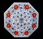 3'x3' Marble Dining Table Top Side Table Marquetry Mosaic Inlay Interior Decor