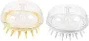 Baluue 2pcs Portable Head Scrubber Ergonomic Shampoo Brush for Scalp Massage Lightweight Hair for All Hair Home and Travel Use