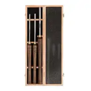 3-Pieces HSS Bowl Gough Lathe Chisel Set Wood Turning Tools with Wooden Box, ...