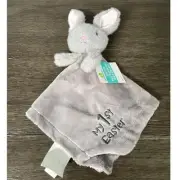 Walmart My 1st Easter Grey Bunny Rabbit Security Blanket Stuffed Plush Rattle
