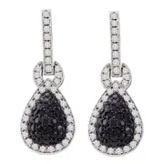 1 3/4CT-Diamond BLACK EARRING
